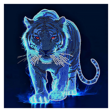 BM Design 華麗霓虹寶石十字繡, 太空老虎, 1個