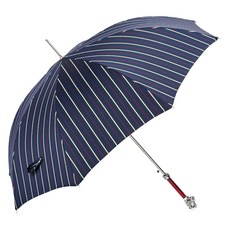 PASOTTI 男士奢華細條紋銀色猴子珍珠紅自動傘 MX4B1W81PR