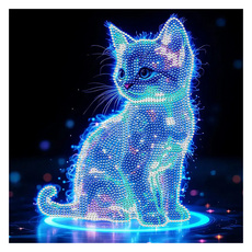 BM Design 華麗霓虹鑽石畫, 太空貓, 1個