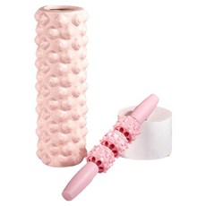 Hatae Small 涼感舒緩肌肉按摩滾輪 + 按摩棒組合, 1套, 30點粉末, 單一顏色