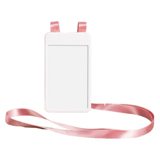 微笑便利可調節長度識別證卡套, 粉紅色, 1個