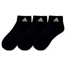 adidas 愛迪達 簡約刺繡短筒運動襪, 3個, 黑色