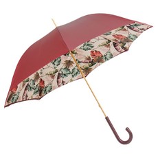 PASOTTI Woman Flower 熱帶葉雙層布皮革手動傘 WD596P