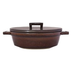 長谷園 小酒館珍味陶鍋 咖啡色 225mm 日本製造 烤箱適用, 1個