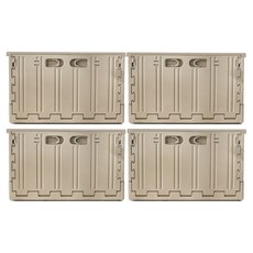 캐리컨테이너 오픈도어 폴딩박스 + 전용 뚜껑 세트, 브라운, 4개