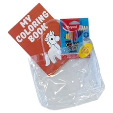 著色本 + 透明手提袋 + 6色色鉛筆組, 마커스스토어