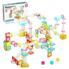 PicassoTILES 畢卡索 Marble Run 迷你磁力積木組 100p, 混合顏色, 1套