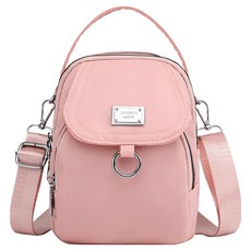 簡約韓版手提單肩斜背隨身包, 粉色