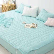 Inyx Sunny 泡泡紗抗菌除臭固定鬆緊帶家庭床墊, 天空薄荷綠