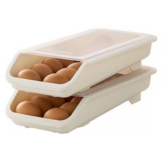 EASY&FREE 14~16個滑動蛋托盤 韓國產, 霧白色, 2個