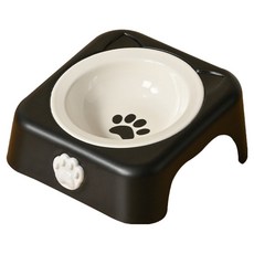 파스텔펫 반려동물 캣풋 세라믹 식기 18 x 18 x 8 cm, 블랙, 1개