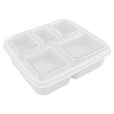 SWAN 附蓋便當盒 2116 5格 白色, 1入, 100個