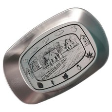 똑순이 레트로 트레이 악세사리 접시 주석쟁반 티테이블, 시골길, 1개