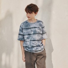 블루테일 아동용 다잉 스트라이프 반팔 티셔츠 AZC1TS03CG