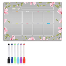 하태스몰 깔끔한 심플한 냉장고 자석메모보드 핑크꽃모양, 연질고무자석