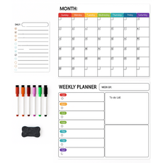 Hatae Mall 整齊收納冰箱磁鐵留言板 彩虹色1組, 軟質橡膠磁鐵