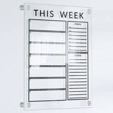 Hataessmall 現代風冰箱磁吸備忘板 白色週計畫表, 軟質橡膠磁鐵