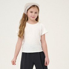 BEEN 女童款皺褶蕾絲T恤 BZ24TS02WT