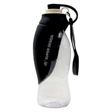 摩達客 寵物系列 Super SD Pets寵物樹葉折疊飲水餵水器/水壺 600ml, 灰黑色, 1個