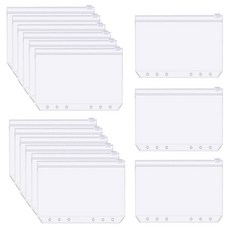 Yumemoa 6孔活頁手帳 PVC 拉鍊袋 現金生活手帳 補充內頁, 15個