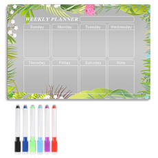 Hataesmall 簡約俐落冰箱磁鐵留言板 葉子造型, 軟質橡膠磁鐵