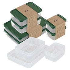 실리쿡 말랑 납작이 채반 12p 세트 숲초록, 1세트