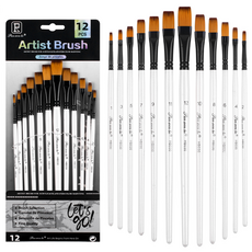 Panwenbo 수채화 그림 평붓 12종 세트, 1세트, 1호, 3호, 5호, 7호, 9호, 11호, 12호, 10호, 8호, 6호, 4호, 2호