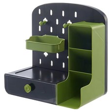 모하코 洞洞板 書桌整理 收納架 多功能收納盒, 1個, 綠色