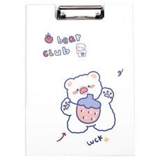 골드팡 귀여운 캐릭터 A4 문구 클립보드, 흰곰, 1개