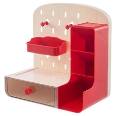 모하코 타공보드 책상정리 오거나이저 멀티수납함, 레드, 1개