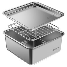 WAGENSTEIGER 無研磨劑304不鏽鋼Quattrat密封罐 + 蓋子 + 網架組 矮款 750ml, 1套, 蓋子 + 網架 + 密封罐