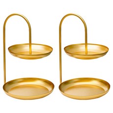 雙層首飾收納盤 2個, 金色