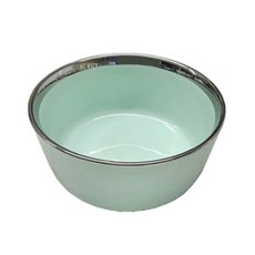 Homely Zakka 北歐輕奢風銀邊陶瓷圓形飯碗, 綠色, 1個