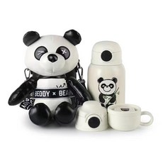 BEDDYBEAR 杯具熊 兒童糯米保溫壺 316不銹鋼, 1個, 指數熊貓, 530ml