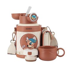 BEDDYBEAR 杯具熊 316不銹鋼 豌豆兒童保溫杯, 酷酷鹿, 630ml, 1個