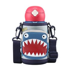 BEDDYBEAR 杯具熊 四葉草口袋動物系列 兒童保溫杯 浮雕款 316不鏽鋼, 1個, 鯊魚, 630ml