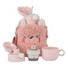 BEDDYBEAR 杯具熊 熊抱兒童保溫壺 316不銹鋼, 紅臉咩, 1個, 530ml