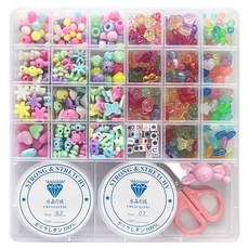DIY 串珠工藝 粉彩 + 透明 + 夜光 24款組合, 1套, 混合顏色
