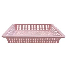 책상 서랍 사각 바구니, 파스텔핑크, 1개