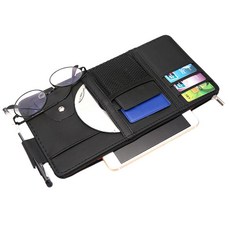 汽車遮陽板收納袋, 黑色, 1個