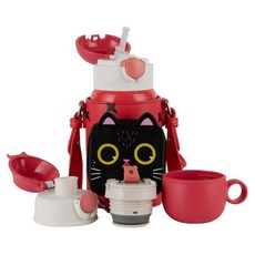 BEDDYBEAR 杯具熊 熊抱兒童保溫水壺 316不銹鋼, 朋克小貓, 530ml, 1個