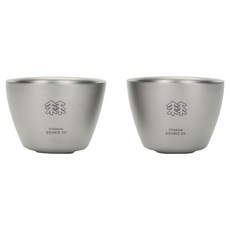 코오롱스포츠 티타늄 더블 50 캠핑 컵 KEXEX24860TIT 2p, 실버, 1개