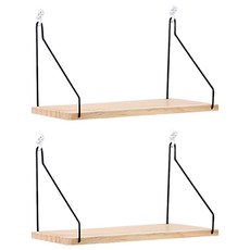 木質一字隔板置物架 2個, 1層, 原木色