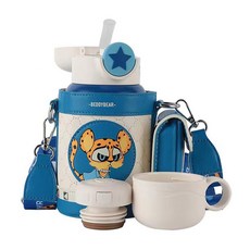 BEDDYBEAR 杯具熊 316不銹鋼 豌豆兒童保溫杯, 酷酷豹, 630ml, 1個