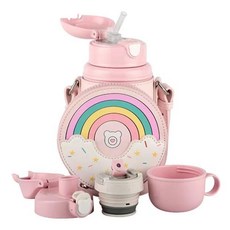 BEDDYBEAR 杯具熊 中透版兒童保溫壺 316不銹鋼, 暖心彩虹, 580ml, 1個