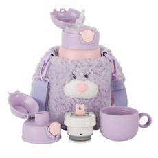 BEDDYBEAR 杯具熊 熊抱兒童保溫壺 316不銹鋼, 公主兔, 1個, 530ml