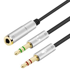 KODACHIEF 揚聲器 金屬 Y型分接線 1個臂帶 耳機線 30公分, 1個, 單一商品, 燕麥色 + 銀灰色