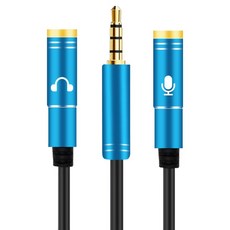 KODACHIEF 스피커 메탈 1수 2암밴드 이어폰케이블 30cm, 오트밀 + 블루, 1개