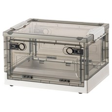 折疊式收納櫃 半透明 51 x 36 x 30 cm, 1個, 象牙白