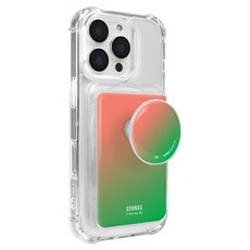 SSONG'S DESIGN 環氧樹脂 MagSafe 3卡包 + 手機支架套組, 1套, G04 紅綠色
